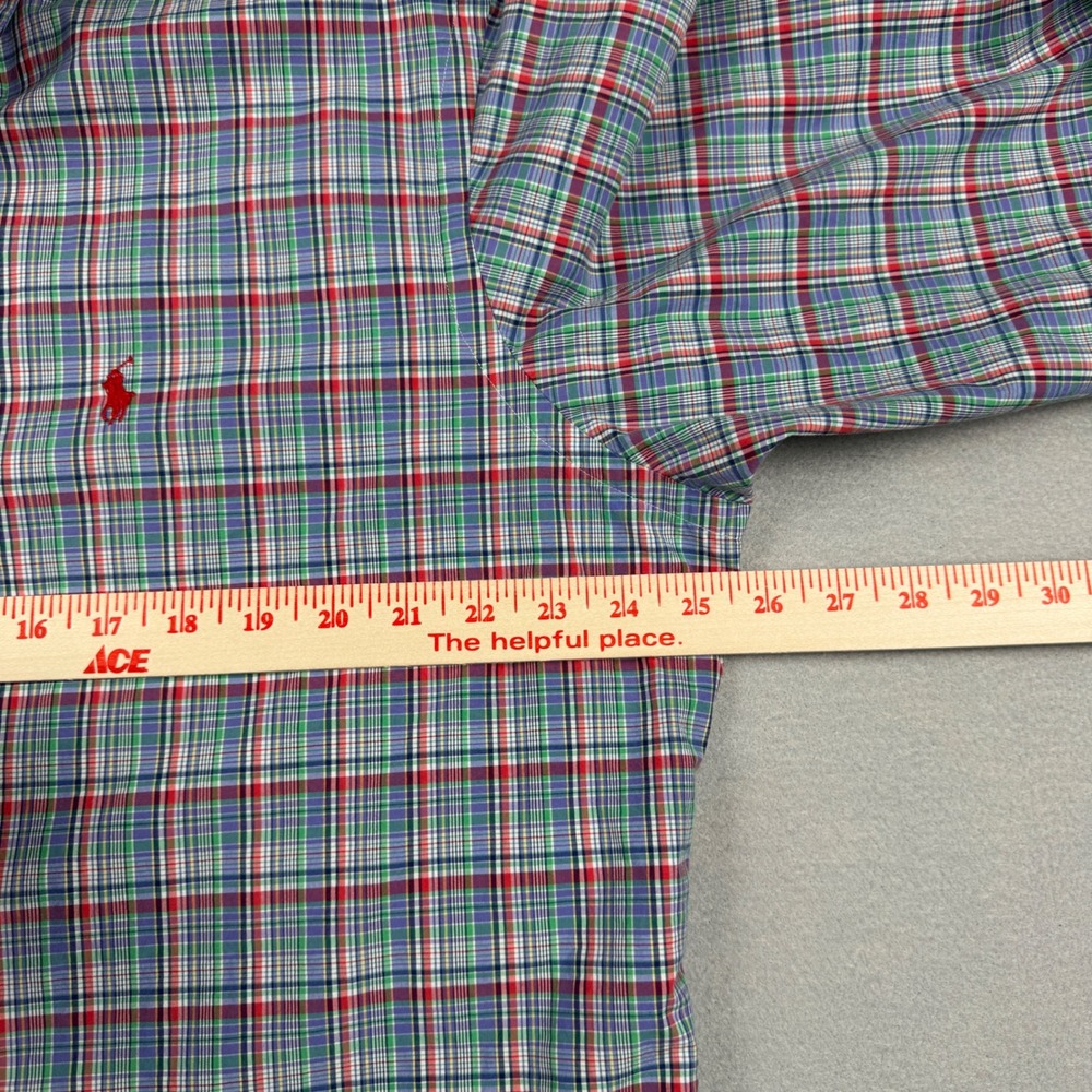 Ralph Lauren Mens XL Classic Fit Plaid Button Down Shirt Multi Color Red Pony - Picture 7 of 9